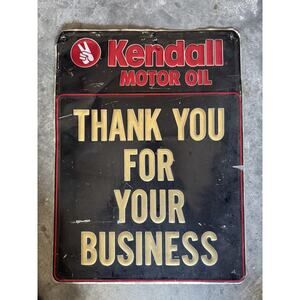 VINTAGE "NOS" EMBOSSED KENDALL MOTOR OIL METAL SIGN ( NOT PORCELAIN ) GAS & OIL